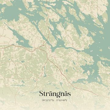 Vintage landkaart van Strängnäs, Sweden. van MijnStadsPoster