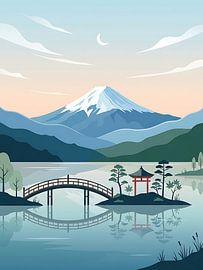 Affiche « Sérénité au lac Fuji » sur Ini Rendybovi