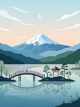 Poster 'Fuji Lake Serenity'