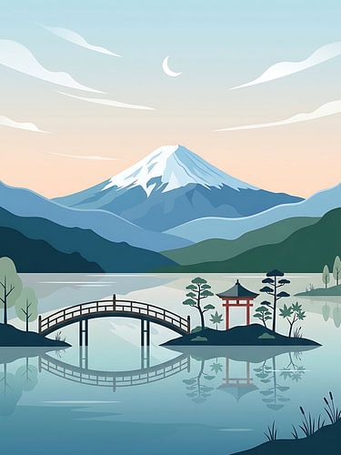 Fuji Lake Serenity Poster