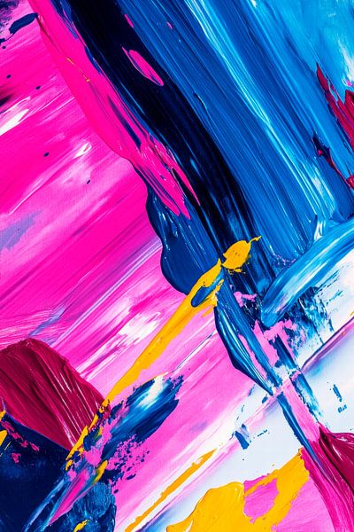 Colourful abstract - Dynamic brushstrokes by Poster Art Shop