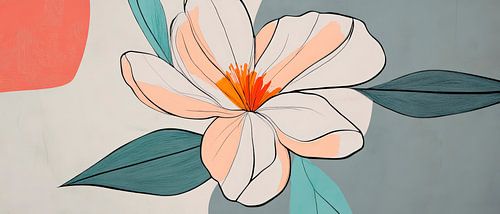 Gentle blossom in a modern play of colours by Poster Art Shop