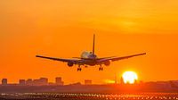 Landing tijdens zonsopkomst