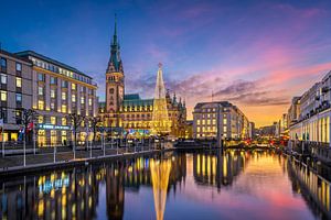 Sonnenuntergang in Hamburg, Deutschland