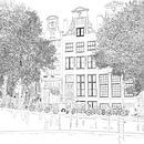 Pentekening Herengracht 392 Amsterdam Vierkant Tekening Lijntekening van Hendrik-Jan Kornelis thumbnail