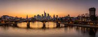 Frankfurt am Main - Panorama bij zonsondergang van Frank Herrmann thumbnail