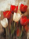 Tulips Painting | Blooming Contrast by Wonderful Art thumbnail