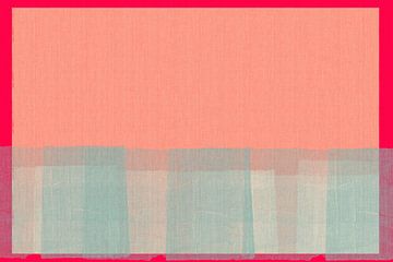 Abstrait en rose tendre, blanc, bleu clair et rouge néon. sur Dina Dankers