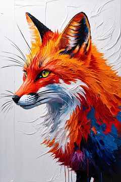 Kleurrijke abstracte vos schilderij van Art & Soul Creations