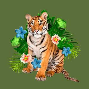 Flower Power Tiger von Mad Dog Art