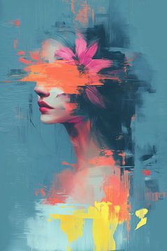 Abstract Portret in Vloeiende Kleuren no.7 van Studio BB
