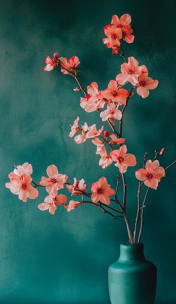 Flowering Silence in Turquoise by Color Square