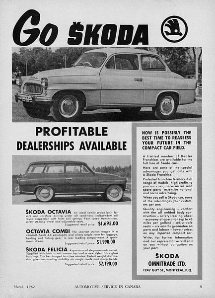 Skoda Octavia Sedan and Combi Werbung 1962 von Atelier Liesjes