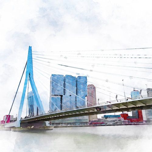 Erasmusbrug, Rotterdam, Zuid-Holland, Nederland.