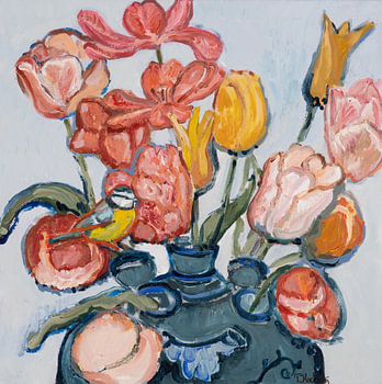 Tulpenmanie met koolmees