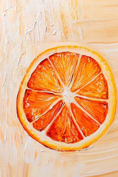 Oranje schijf voor lichte penseelstreken van Poster Art Shop