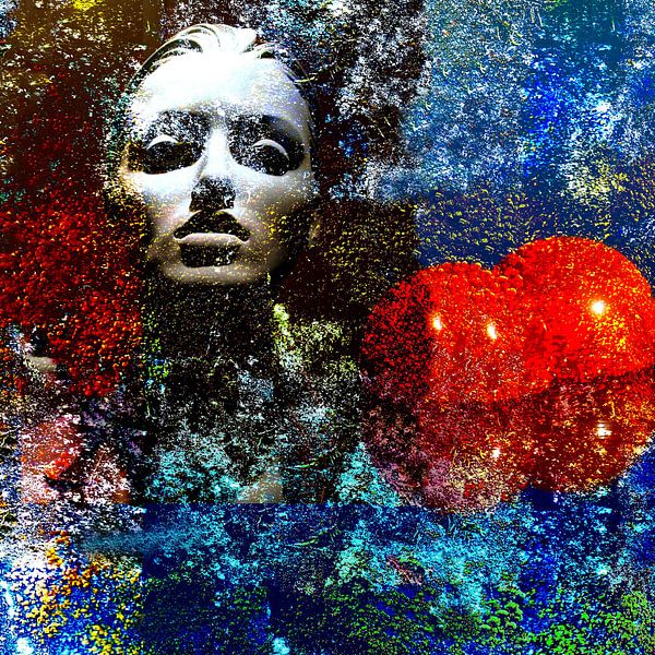 Woman with three balls by Dusan Pintner