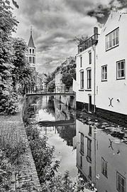 Reflections on the Langegracht with the Elleboogkerk in Amersfoort by eric van der eijk