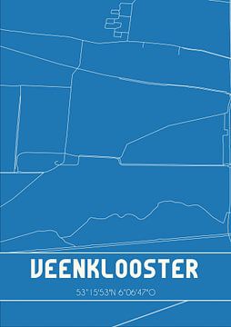 Blauwdruk | Landkaart | Veenklooster (Fryslan) van Rezona