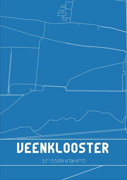 Blueprint | Map | Veenklooster (Fryslan) by Prints of Place