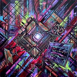 System Failure - Neon Collapse by Jan Keteleer