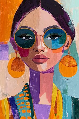 Modernes abstraktes Porträt einer Frau