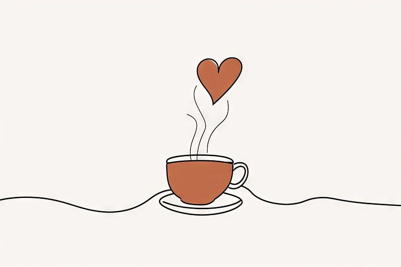 Coffee line art for café lovers by Poster Art Shop