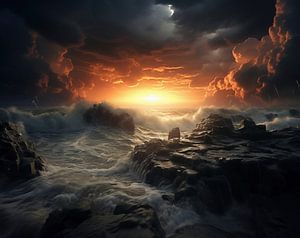 Düstere Stunde am Meer