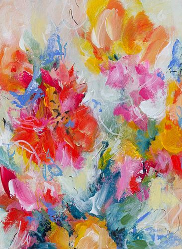 Sunny side up - summery colourful flower painting