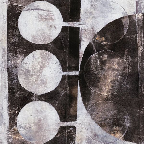 Modern abstract minimalist art in rust brown, beige, gray and white by Dina Dankers