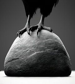 Eagle claws clutch rocks by Frank Heinz