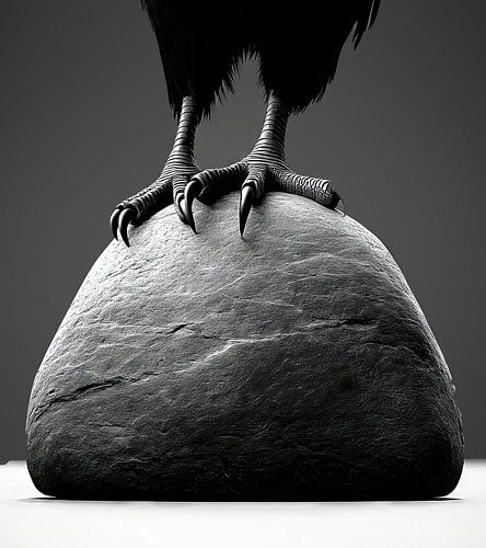 Eagle claws clutch rocks