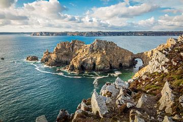 Rocky coast near the Chateau de Dinan, Crozon Peninsula, Brittany by Christian Müringer