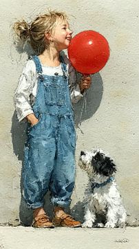 fille avec ballon sur Gelissen Artworks