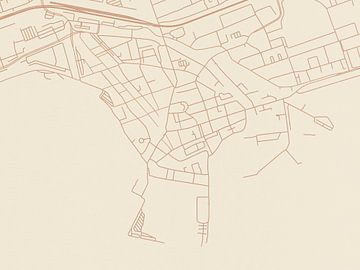 Kaart van Hoorn Centrum in Terracotta van Map Art Studio