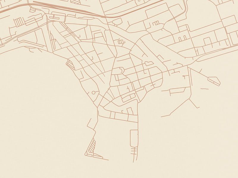 Kaart van Hoorn Centrum in Terracotta van De Kaartenwinkel