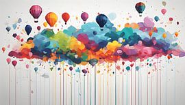 Painting hot air balloons colourful by WeLoveArt