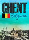 Gent Belgien von Printed Artings Miniaturansicht