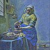 The Milkmaid by Johannes Vermeer through the eyes of Vincent van Gogh by Slimme Kunst.nl