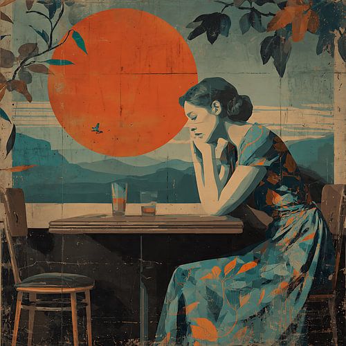 Melancholic Woman In Dreamlike Silence