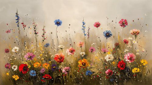 Colourful field of flowers
