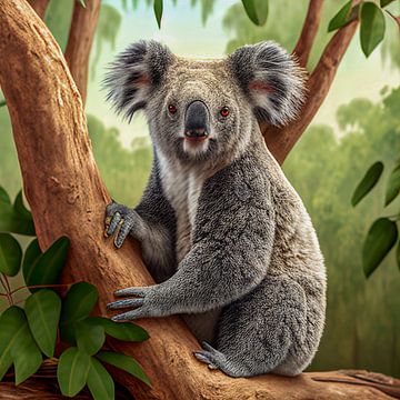 Portrait d'un koala dans un arbre sur Animaflora PicsStock