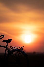 Zonsondergang met Fiets ( gedeeltelijk ) van Petro Luft
