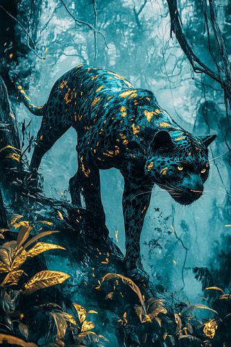 Mystieke luipaard in sprookjesbos