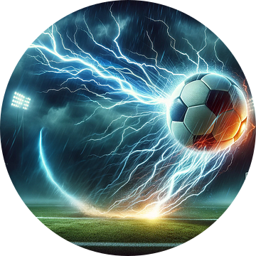 Elektrische storm: voetbal onder bliksem van artefacti