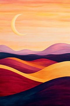 Zachte golven in het avondlicht - Abstract van Poster Art Shop