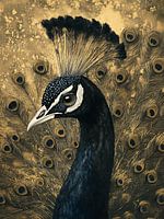 Country chic, Paon avec plumes d'or