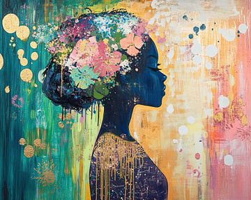 Beauty in Abstract Blooms van Blikvanger Schilderijen