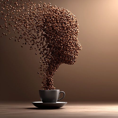 Koffie - hoofd van koffiebonen