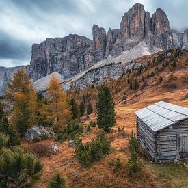 Berghütte am Grödner Joch in Südtirol von Steffen Peters